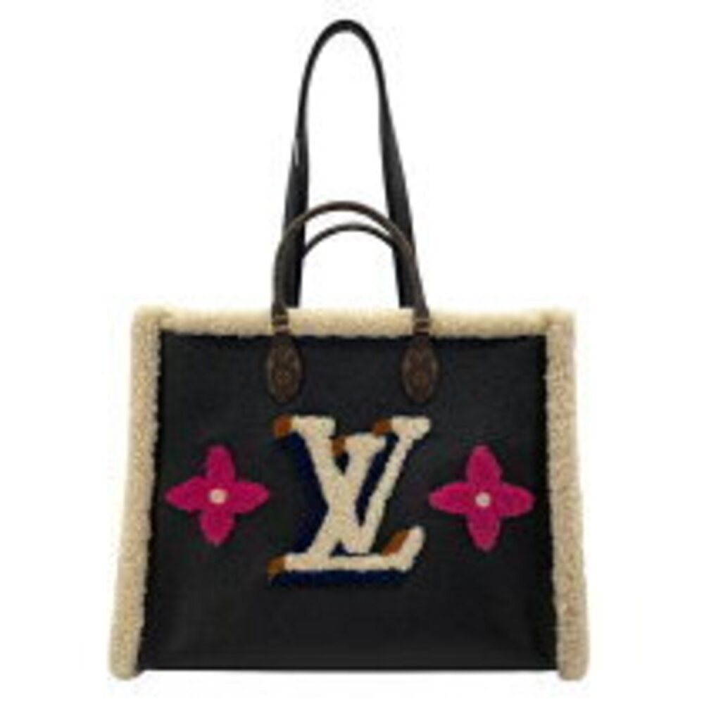 Louis Vuitton On the Go Black Pink Monogram Teddy Tote Bag
